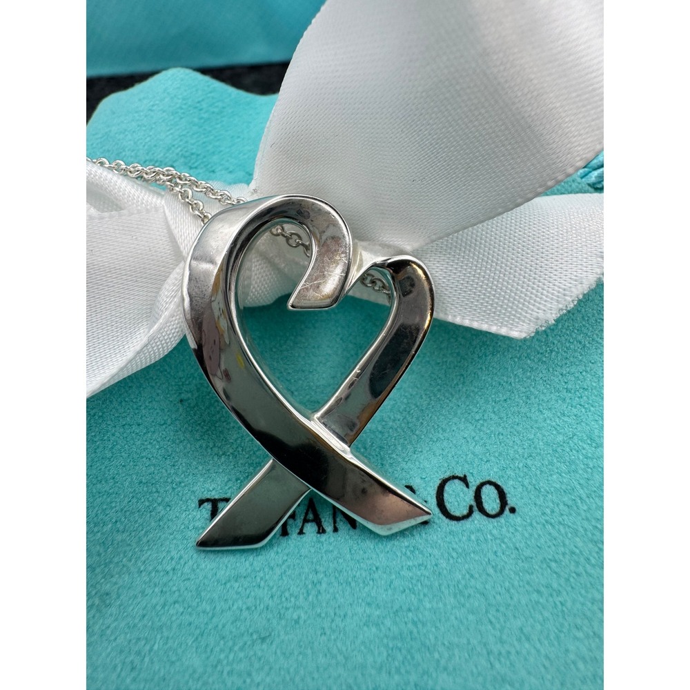Tiffany & Co Paloma Picasso Loving Heart Necklace Sterling Silver 925 Pendant
